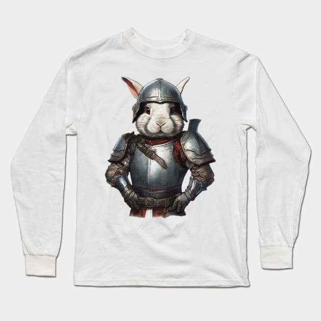 rabbit knight in shining armour Long Sleeve T-Shirt by JnS Merch Store